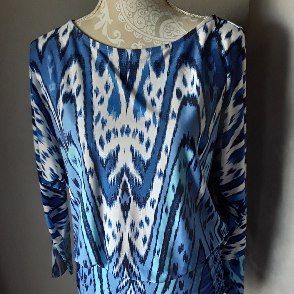 Boston Proper lovely blue and white batwing tunic size S